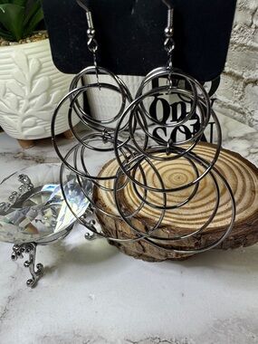 paparazzi Gunmetal Multi-Ring Dangle Earrings